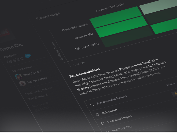 Korl looks at customer data, product data and usage data to surface AI powered recommendations for each customer